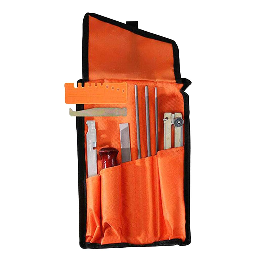 Chainsaw Sharpening File Kit, Metal, 10-Piece Set with Round Files, Flat File, Depth Gauge, File Guide, Quick Check Gauge, Bar Groove Cleaner and Carrying Pouch-image-43