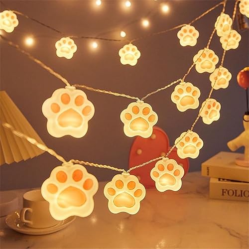 Miniatura 5 de Luces decorativas de modelo de gato lindo para regalar, luces de Navidad, decoración del día de San Valentín, 10 pies, 20 luces LED, funciona con