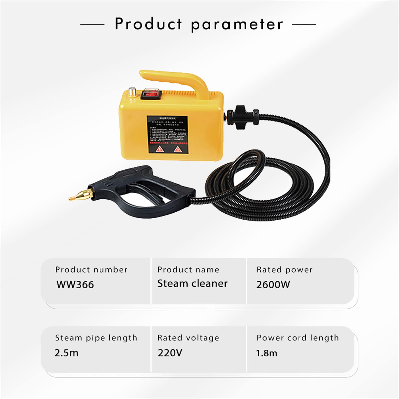 2600W wysokociśnieniowa myjka parowa przenośna maszyna czyszcząca 3.5Bar domowy ręczny odkurzacz parowy do kuchni meble łazienkowe samochód, żółty