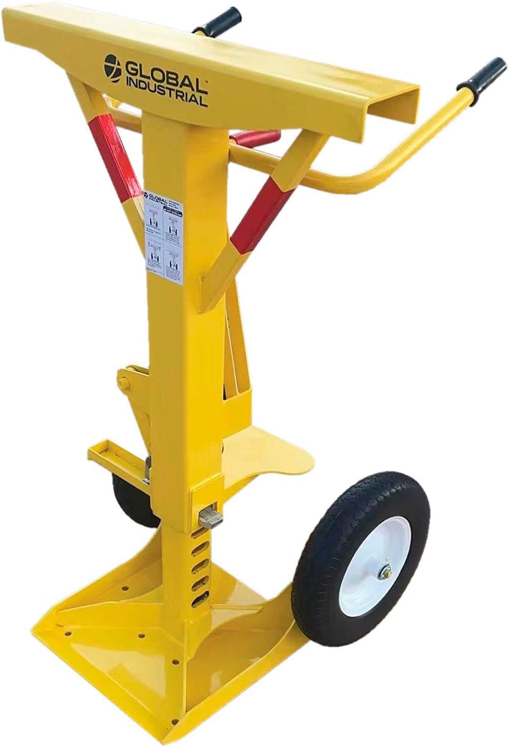 Global Industrial Quick-Adjust Stabilizing Trailer Jack Stand, 100,000 Lb. Static Capacity, 100,000 Lb. Lifting Capacity, 15" Rubber Wheels, 38.25" to 52.25" Lift Height