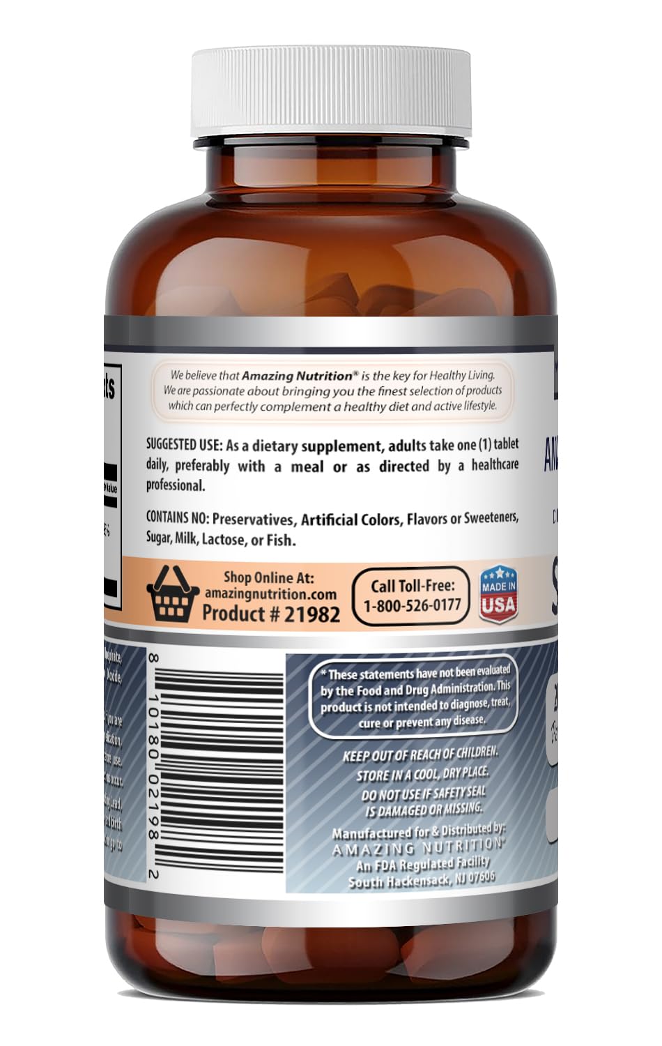 Amazing Formulas Selenium 200 Mcg | Tablets Supplement | Gluten-Free | Made in USA (1 Pack | 240 Count) — Amazon image 3