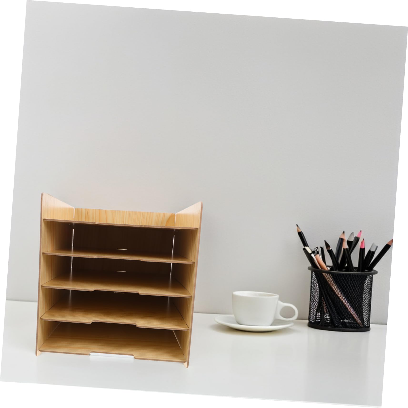 DOITOOL Organiseur De Bureau Multicouche En Bois, Organiseur De Documents, D'enveloppes, Facile À Installer, De Papeterie Moderne