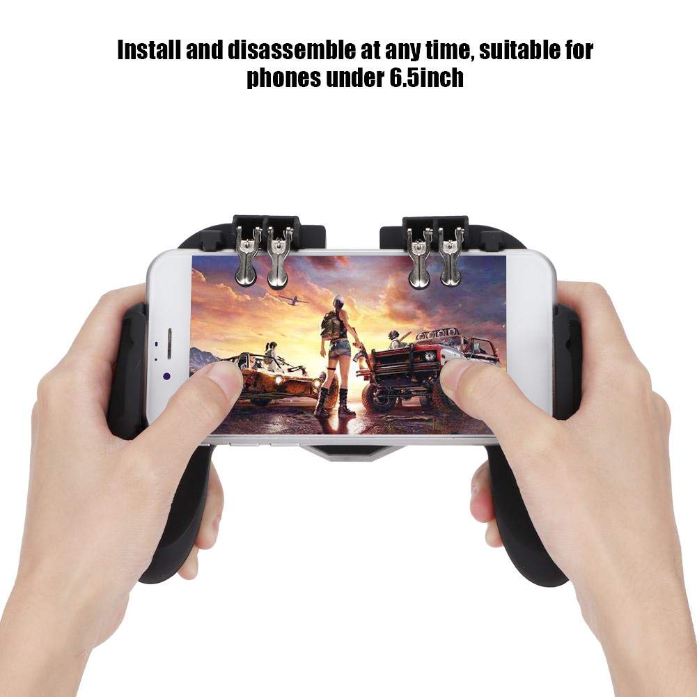 Controller di gioco mobile, maniglia di gioco per impugnatura di gioco per smartphone Ripresa rapida e confortevole con ventola di raffreddamento adatta per telefoni inferiori a 6,5 ​​pollici Double