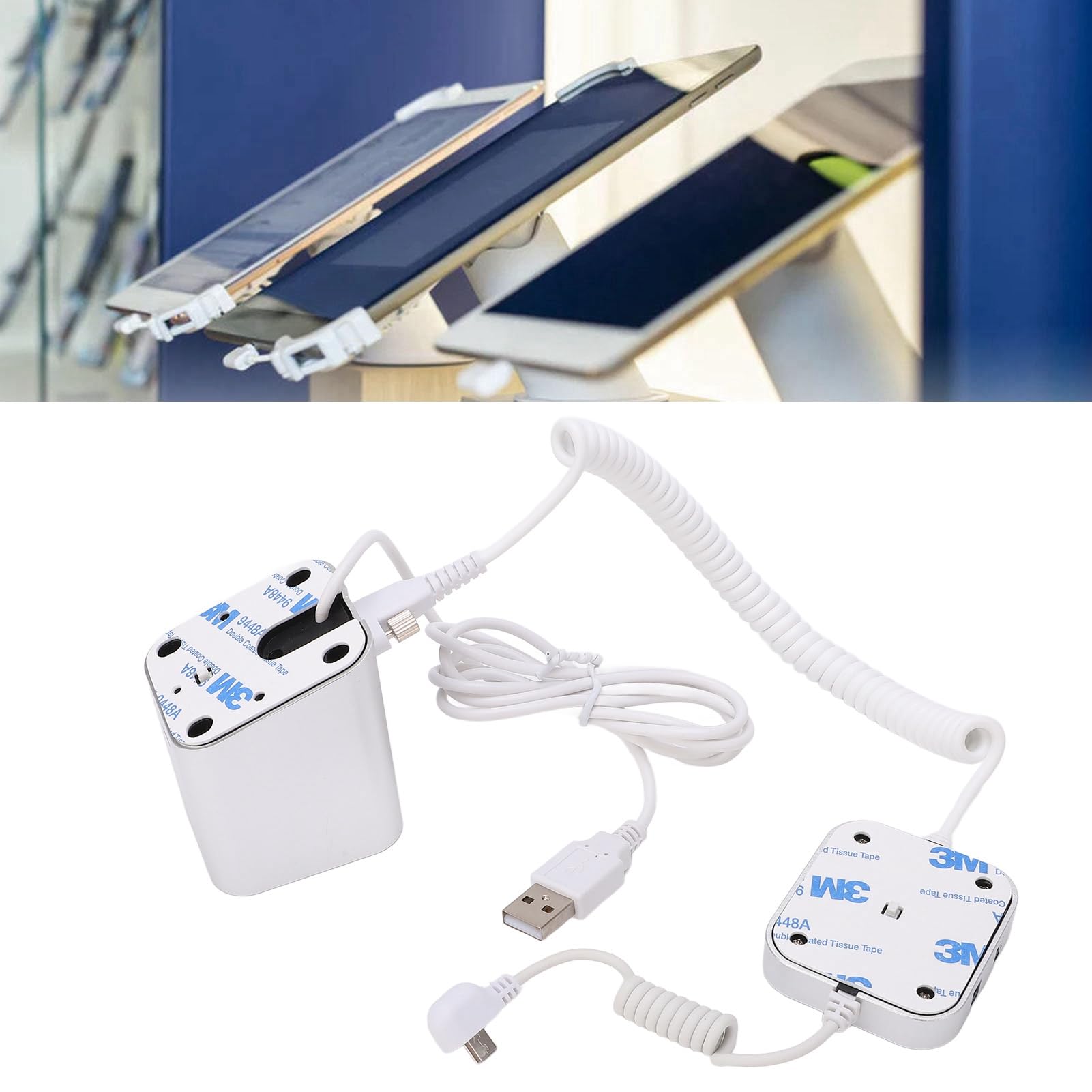 Porta micro USB Espositore per Telefono Cellulare Antifurto, con Allarme di Sicurezza 95-120 DB, Supporto per Telefono Antifurto per Sale Espositive, Negozio (per Android)