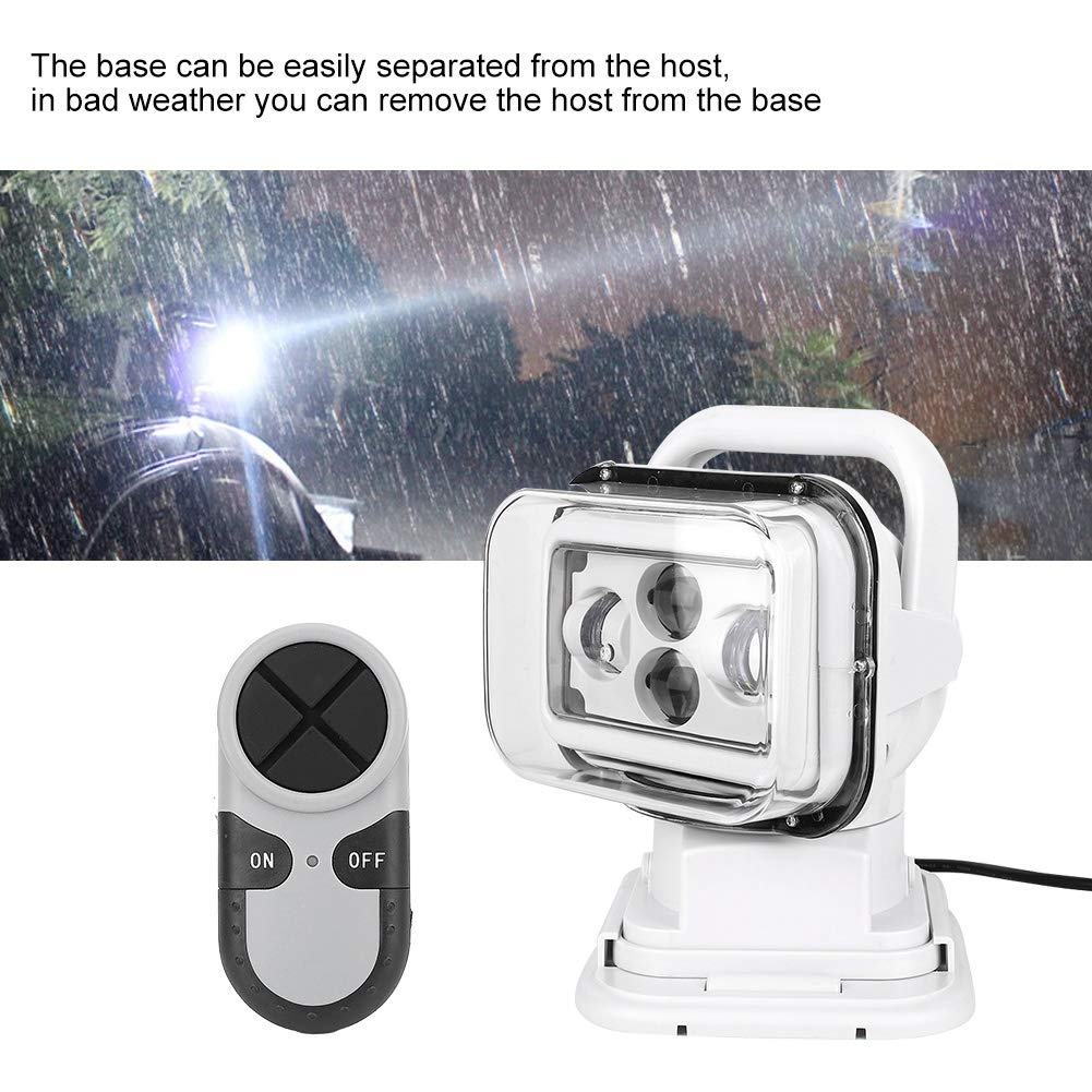 Projecteur de Travail étanche avec Télécommande LED 60W, pour Voitures, Yachts, SUV, Spot LED, Puissant, Blanc Brillant