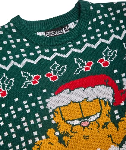 Nickelodeon Garfield Mens Ugly Christmas Sweater Long Sleeve Sweatshirt | Vibrant Garfield Graphics, Festive Holiday Soft Ugly Sweater, Ribbed Crewneck Cuffs &Amp; Hem 3 Nickelodeon Garfield Mens Ugly Christmas Sweater Long Sleeve Sweatshirt | Vibrant Garfield Graphics, Festive Holiday Soft Ugly Sweater, Ribbed Crewneck Cuffs &Amp; Hem - Image 4
