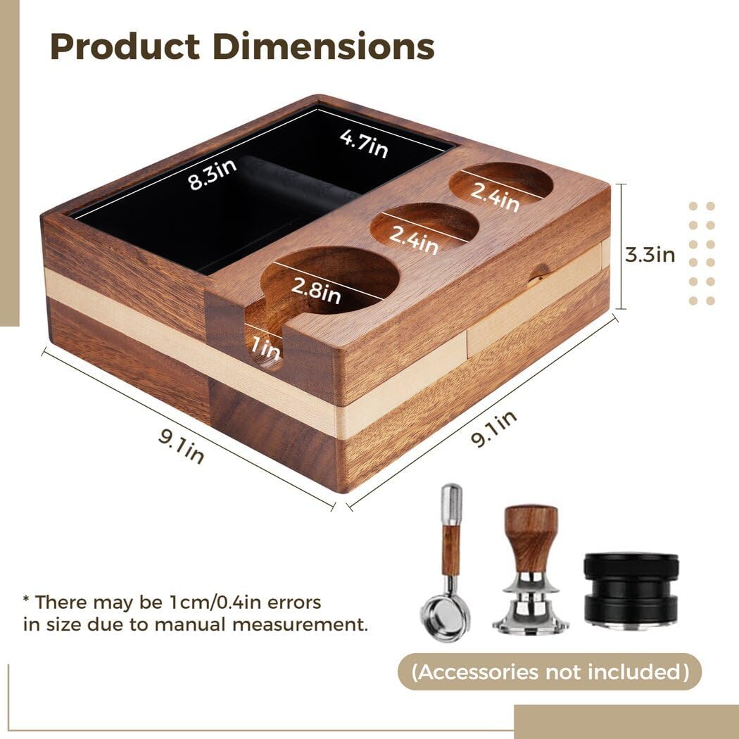 Espresso Knock Box and Organizer - All-in-One Coffee Accessories Holder