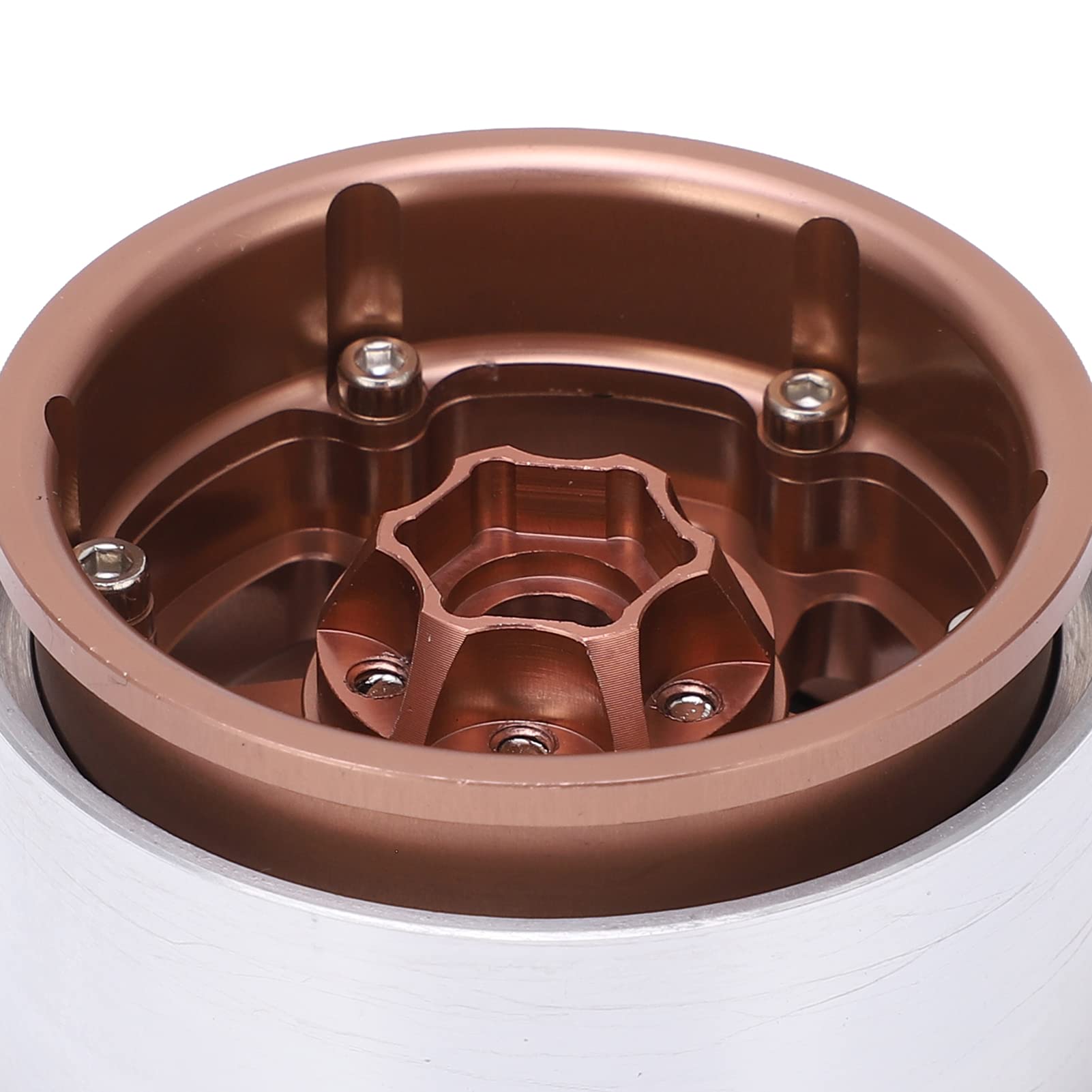 4 szt. 1,9 cala RC piasta samochodowa ze stopu aluminium do 1/10 RC Track do Axial SCX10 90046 AXI 03007 do MST (brązowy)