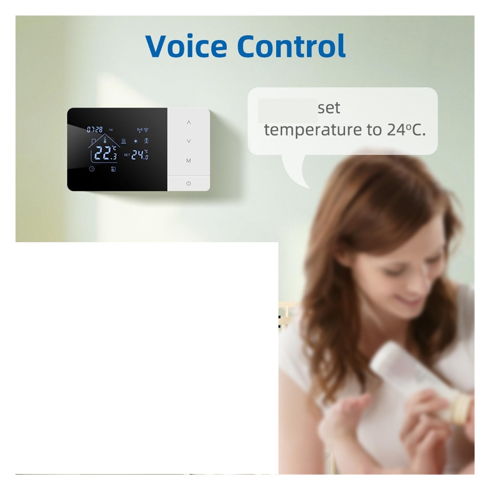 Thermostat Intelligent, Thermostat de Chauffage à Batterie, contrôleur température Chauffage/Refroidissement Wi-FI for chaudière gaz(Zwart)