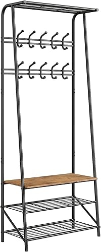 Miniatura 9 de Perchero para zapatos con 5 ganchos, árboles de entrada con almacenamiento, organizador multifuncional de pasillo, muebles decorativos de aspecto de