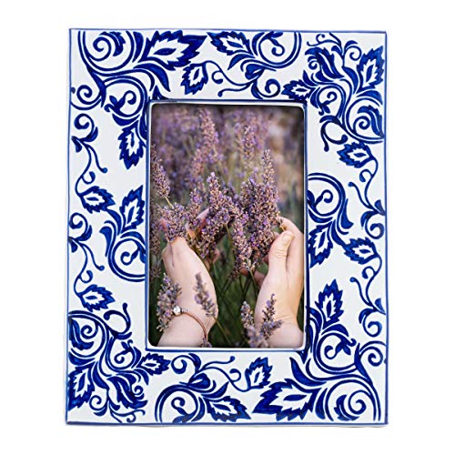 Mikasa Paisly Ceramic Frame, 4X6-Inch, Blue And White #TOP16