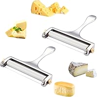 Vista 7 de Paquete de 2 rebanadoras de queso con 2 cables de corte de acero inoxidable 304 adicionales, cortador de queso de alambre con grosor ajustable