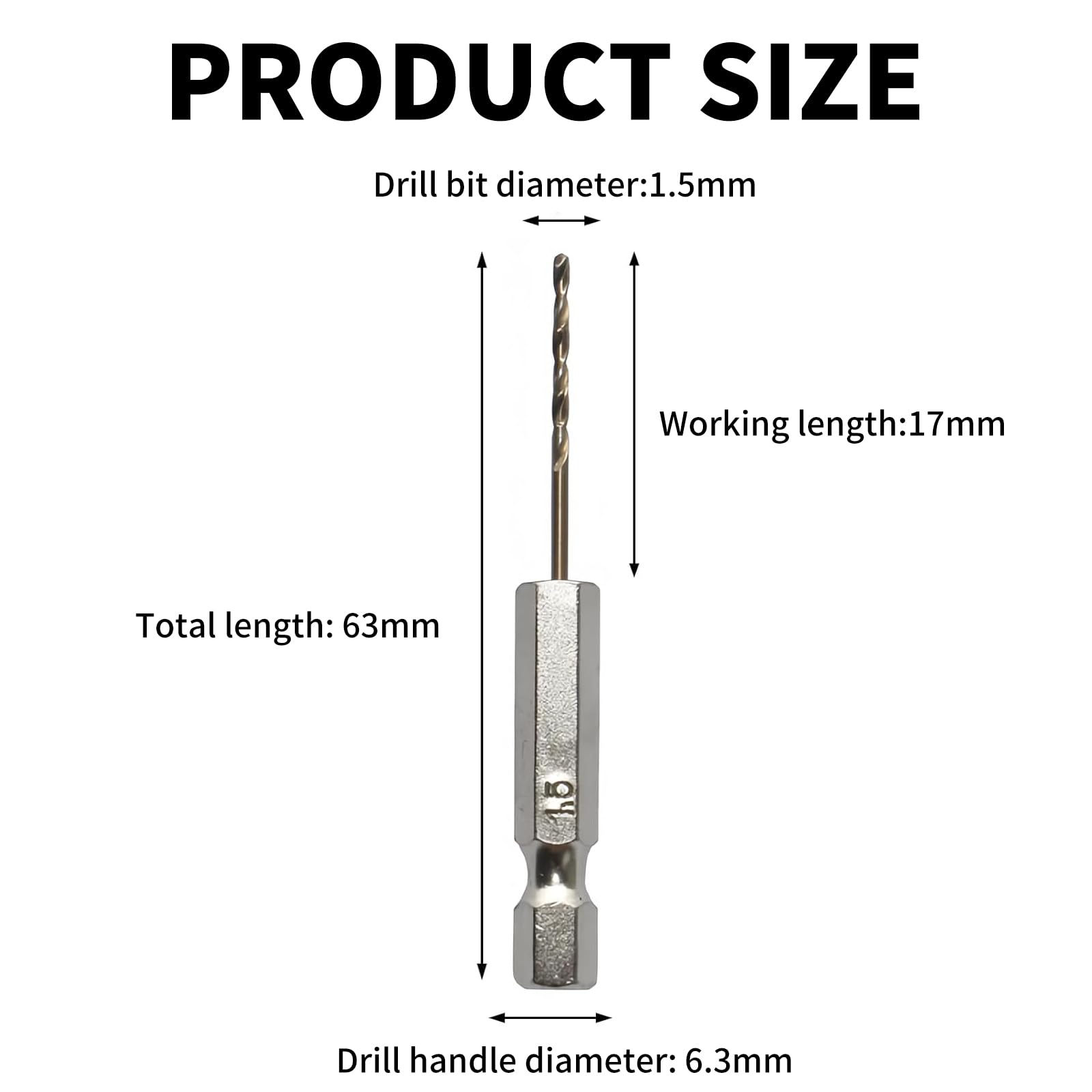 DEFIYEAR 6PCS Hex Shank Drill Bit Set, 1.5mm Drill Bits High-Speed Steel - Image 2