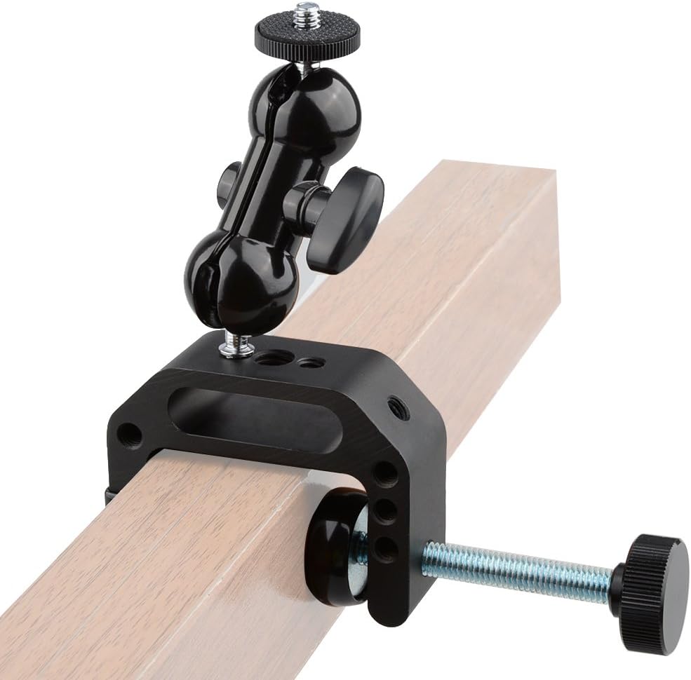 CAMVATE C-clamp con Mini Bola de Cabeza para Escritorio Soporte para Cámara Réflex Digital LED de Luz de Vídeo