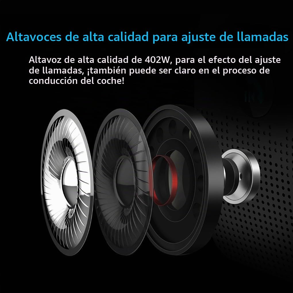 Kit Manos Libres para Coche, Receptor de Audio Bluetooth, Visera Solar, Altavoz, Receptor de Audio inalámbrico, Altavoz, Reproductor ABS