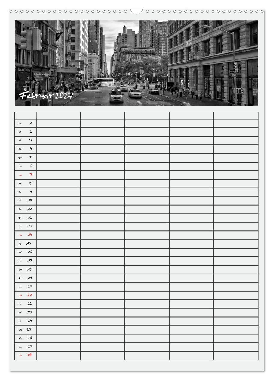 CALVENDO - NEW YORK CITY Teamplaner (Wandkalender 2027 DIN A2 hoch), Monatskalender: Für Terminierungen im Büro oder Daheim