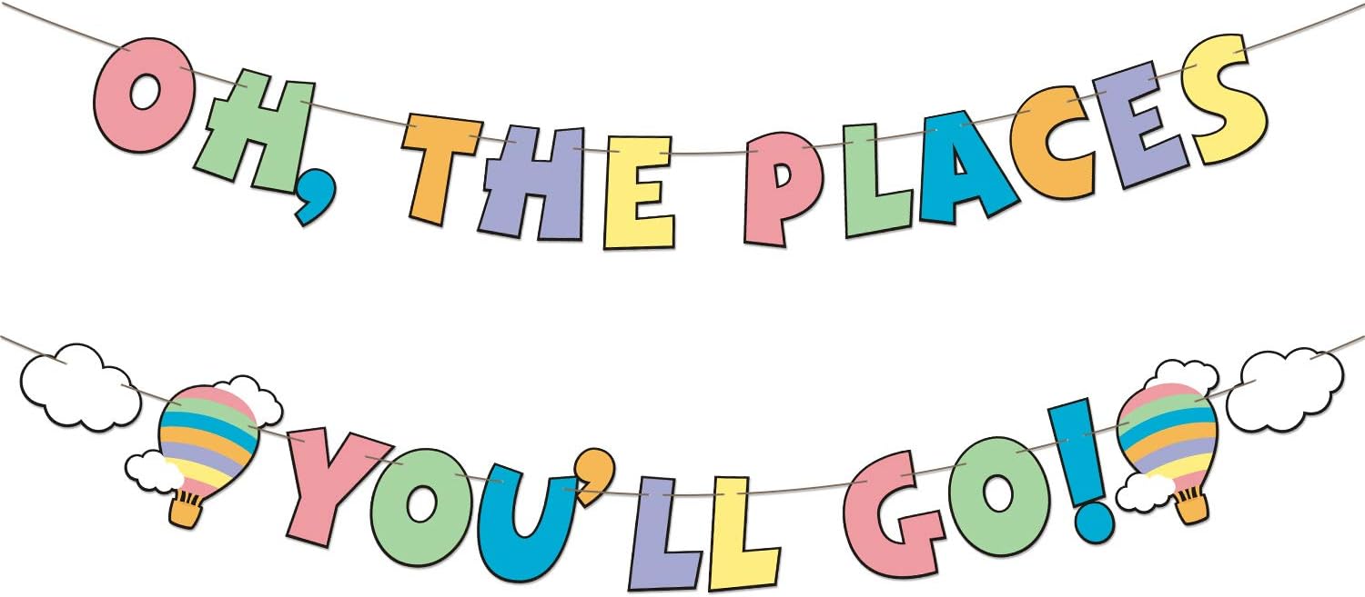Buy Oh The Places Youll Go Banner Colorful Dr Seuss Inspired Adventure 