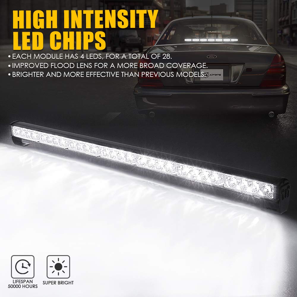 Xprite 31.5 28 LED bianco 7 modi traffico Advisor emergenza avvertimento luce stroboscopica veicolo kit