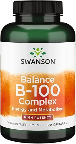 Swanson Vitamina B-100 - Suplemento vitamínico que promueve la energía y el metabolismo - Fórmula de alta potencia que apoya la salud cardíaca, la