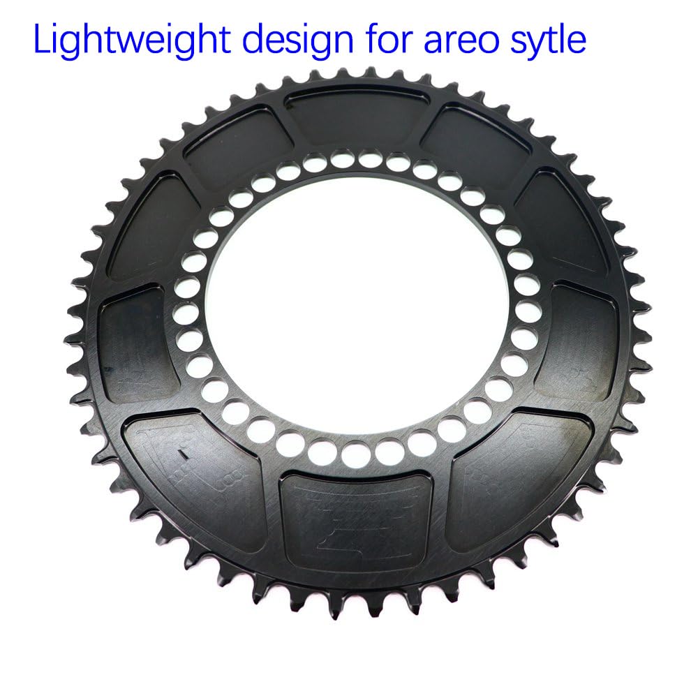 Platos para Bicicletas Chainring 130BCD Oval Road Bicicleta Plegable 40 42 48 50 52 55 56 58 60T Rueda de Cadena Plato Ovalado 32 MTB (Tamaño : 60, Color : Hollow Black)