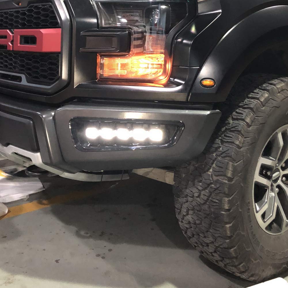 Światła LED do jazdy dziennej DRL do compatible for Ford F-150 Raptor 2017-2021, 6000K LED przedni zderzak DRL