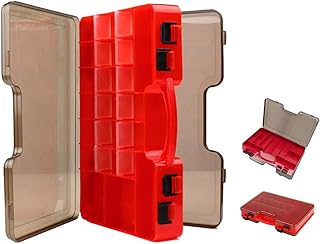 Double-Sided Fishing Tackle Lure Box Organizer,Deep Large Fishing Lure Bait Hooks Tackle Accessory Storage Trays Case with Adjustable Dividers