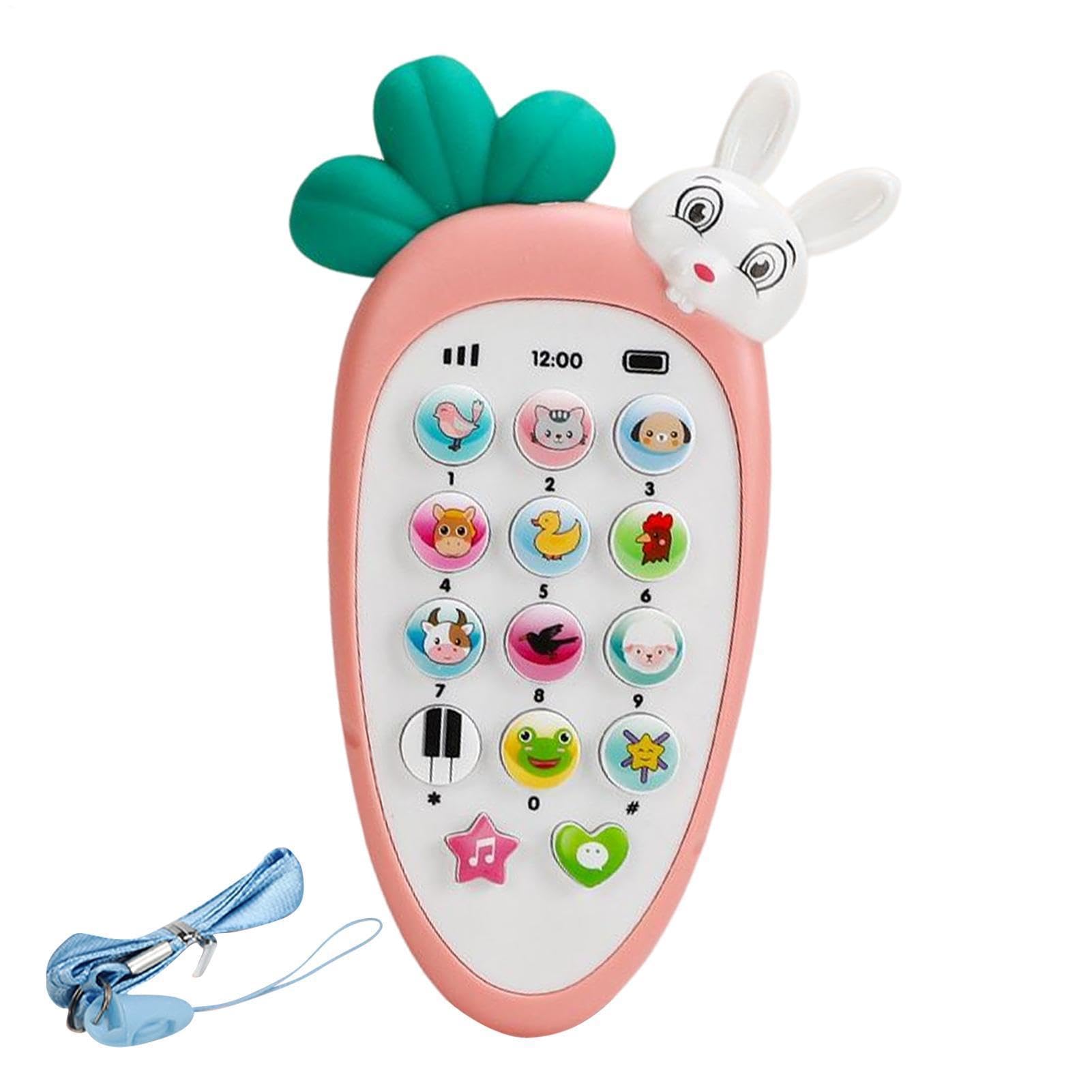 Baby-Phone Toy – Cute Carrot Design with Breathing Light, Musical Sounds, Teething Toy | Interactive Baby-Gift for Boys and Girls, Suitable for 6 Months Plus, Early Learning and Play