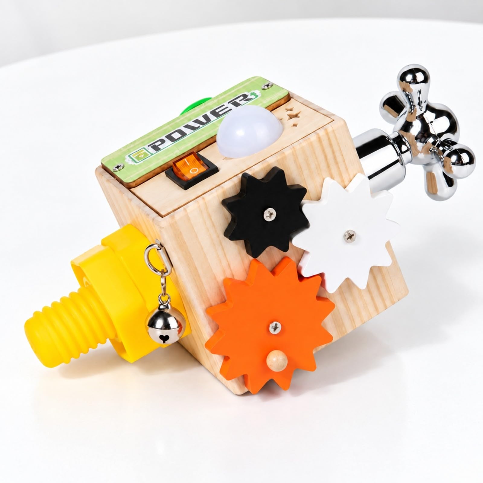 Cubo attività Metodo Educativo Non Elettrico Cubo attività con Interruttori e Ingranaggi Robusto Giocattolo Educativo, Viaggi