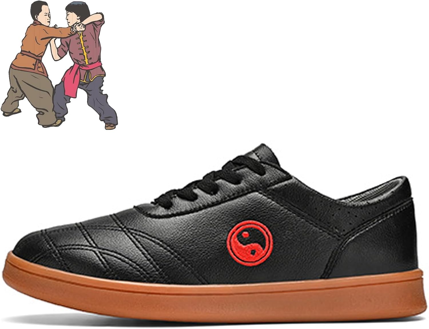 Kung Fu Shoes Boxing Karate Taekwondo Training Shoes Unisex Leather Breathable Taichi Kong Fu Shoes Shoes Martial Arts Seakers for Women Men Zapatillas de Tai chi (Size:40EU,Color:Black)