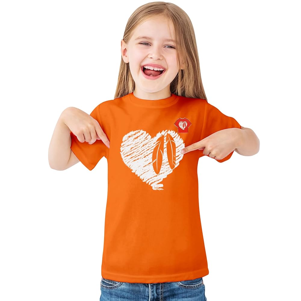 BLbird 橙色童成人儿童诚实和解主题T恤