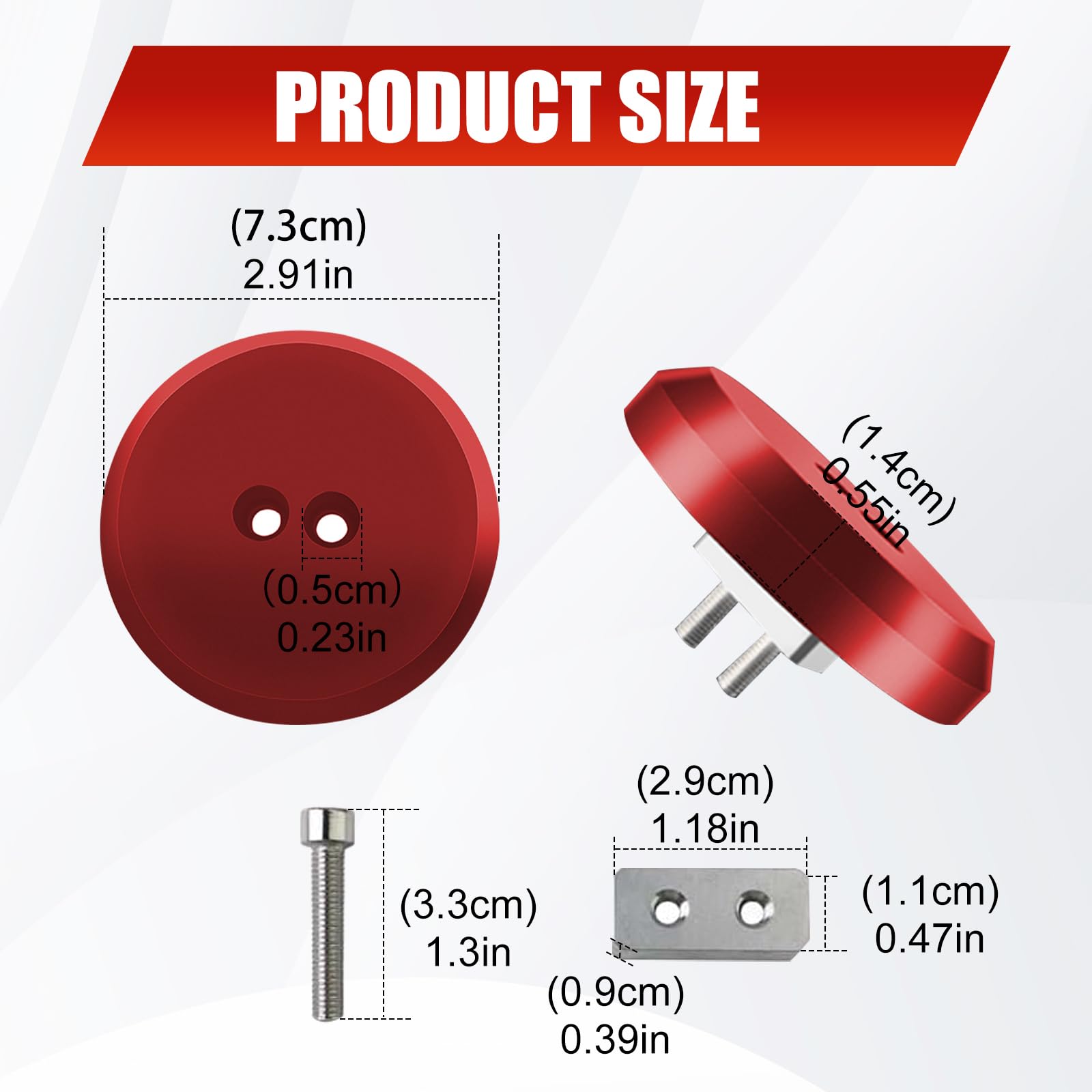 Chelhead Accessoires de cric de sol Corvette Adaptateur de coussinet de cric en aluminium massif compatible avec Corvette C5 C6 C7 C8 Z06 Zr1 et Porsche 911 944 964 993 Boxster Cayman 1997-2023, Rouge