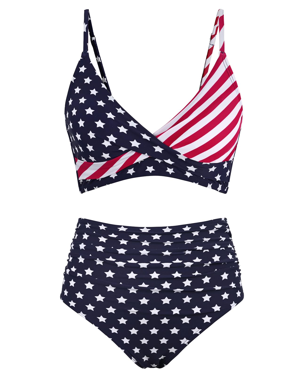 Amy Babe Women's High Waisted Bikini Sets Tummy Control Two Piece Swimsuit