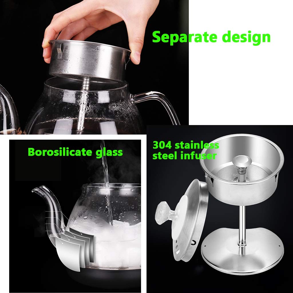 YXCKG Hervidores Eléctricos, Tetera, Tetera para Té A Granel, Base 360º, Filtro Antical, Hervidor De Agua Eléctrico Pequeño, 10 Configuraciones De Temperatura, Capacidad De 800 Ml