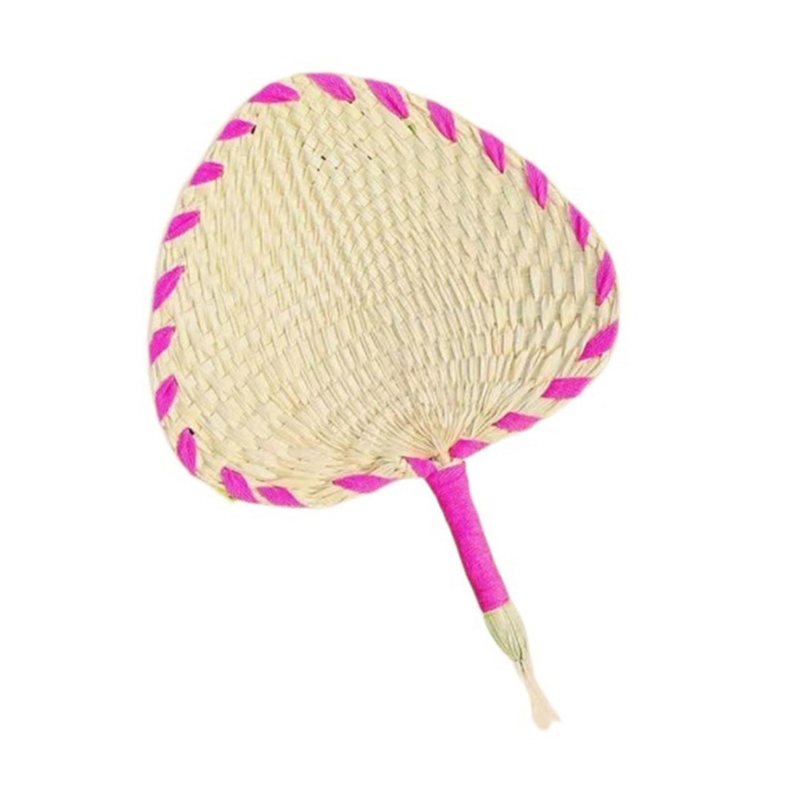 Éventail en paille tissé à la main multicolore color1 accessoire été