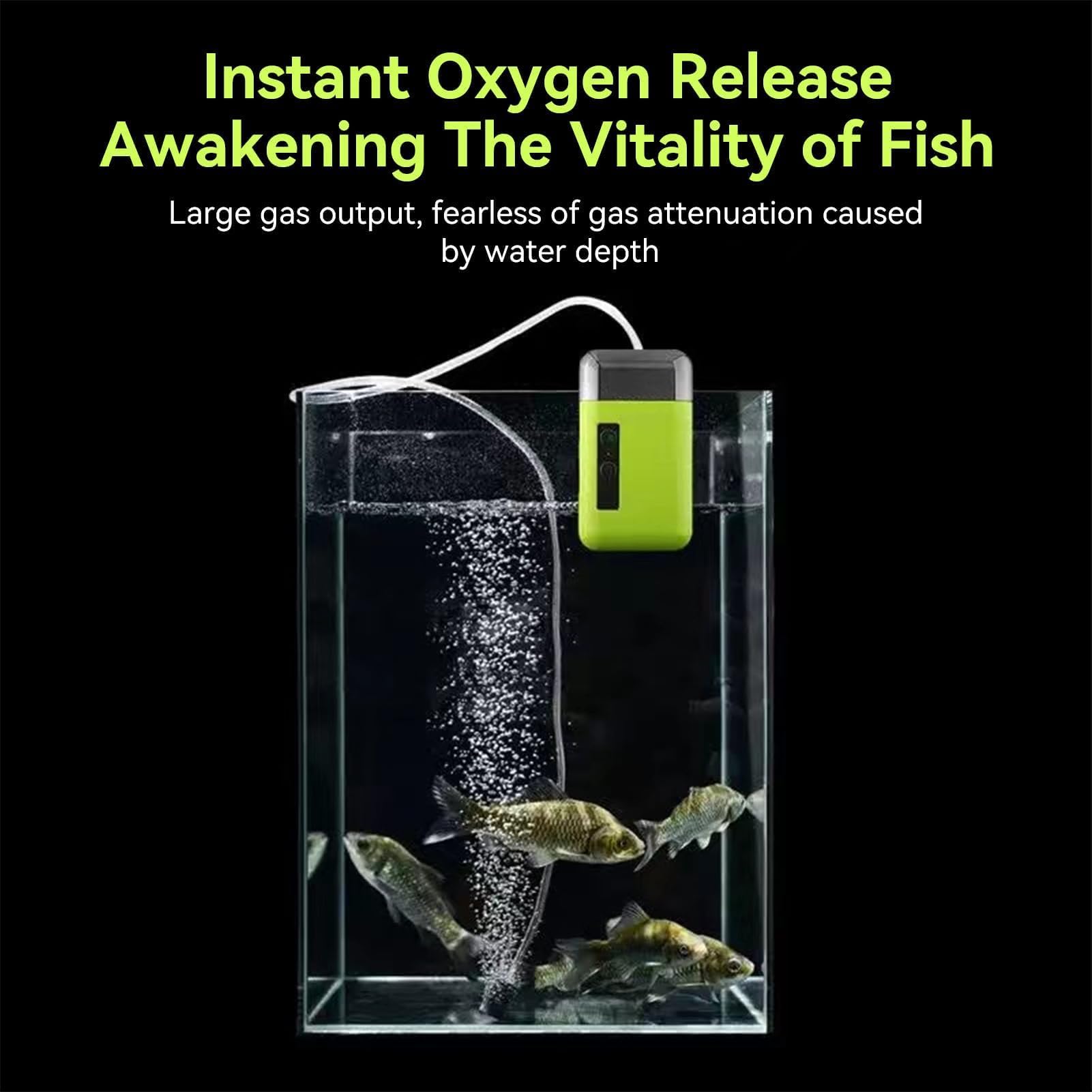 Sauerstoffpumpe, USB Lade 3 Modi ABS Aquarium Luftpumpe Dreifache Filtration Sauerstoffpumpe Smart Sensor Pumpen von Wasser LED-Licht Angeln Händewaschen Angeln Zubehör mit 240cm/94,5 Zoll Schlauch