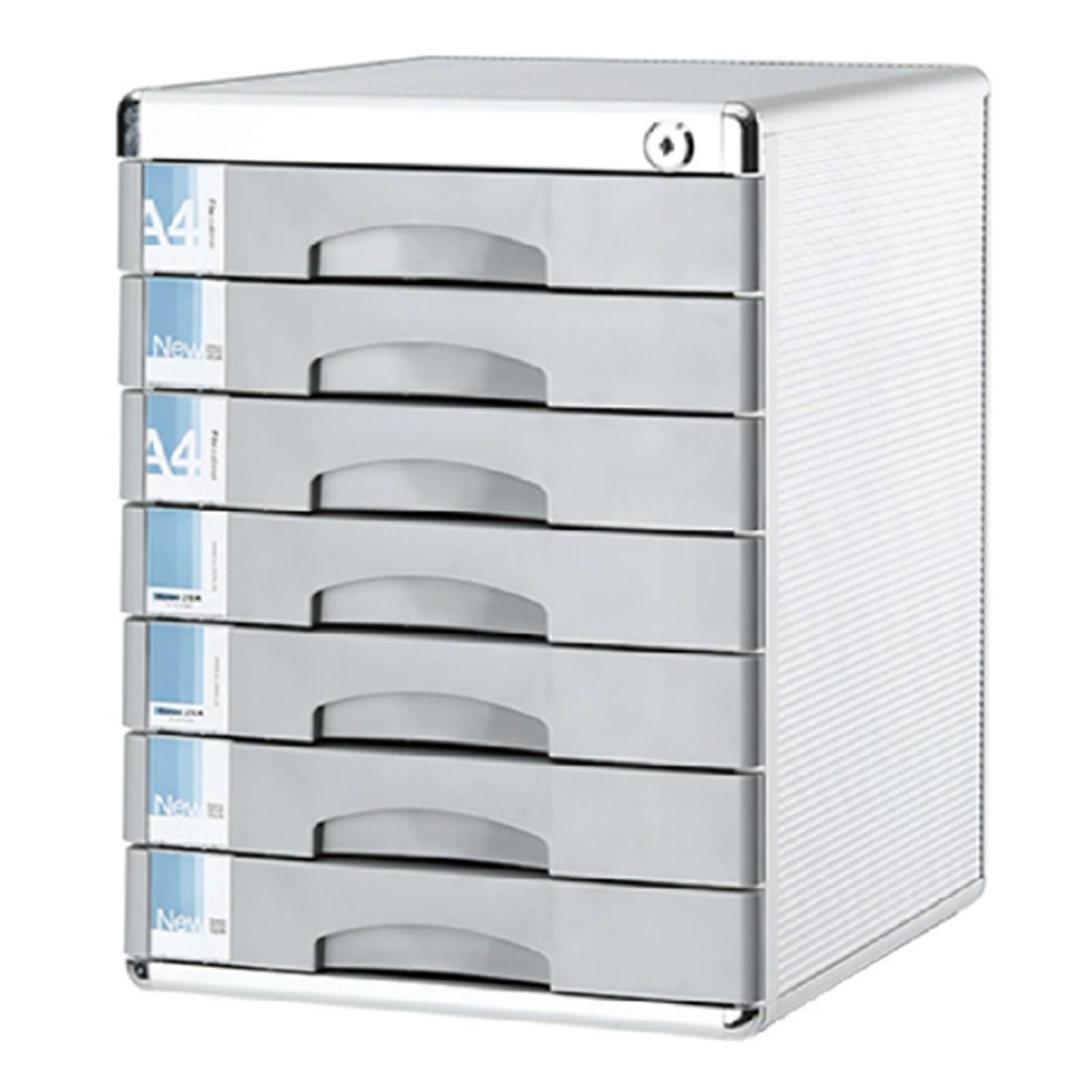 SnamicE Lockable File Cabinet With 5 Layers,A4 Document With Drawer,Portable Filing Box For Home Office,Ideal For Bills,Taxes,And Desk Nization,Grigio-5-layers,Grigio-7