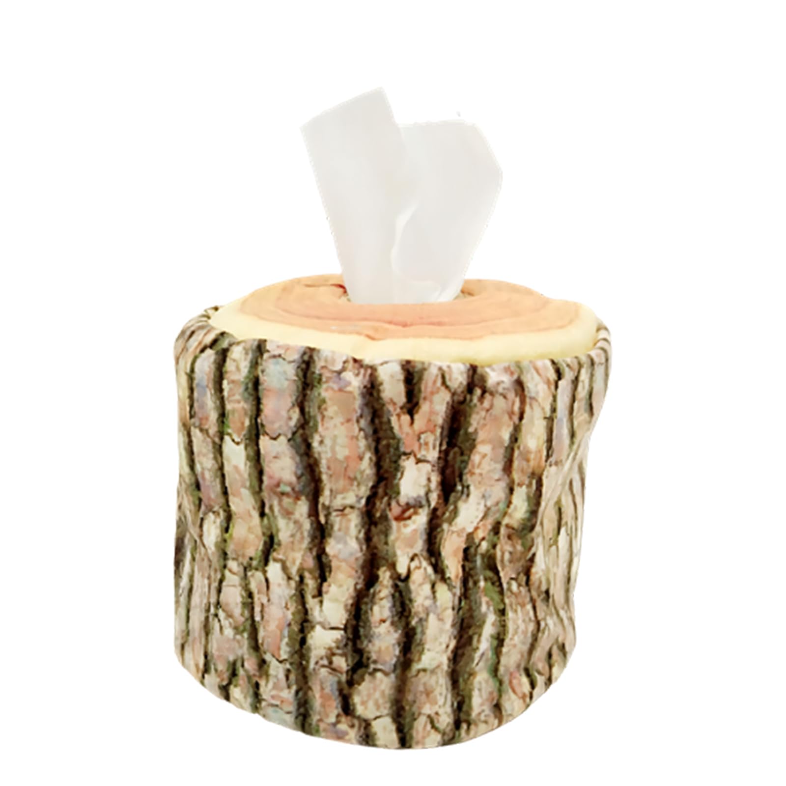 Stylish Plush Wood Look Tissue Box Tissue Container Storage Organiser for Living Room Kitchen Home Deck Dispenser