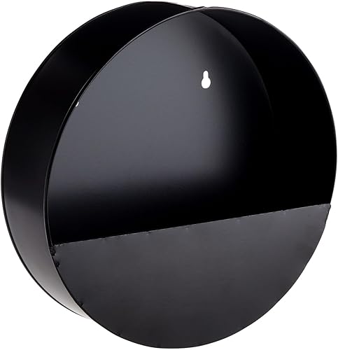 Miniatura 5 de Farmlyn Creek Maceta circular colgante de pared, 12 x 3.6 pulgadas, color negro, estilo jardín, maceta redonda de metal galvanizado para suculentas