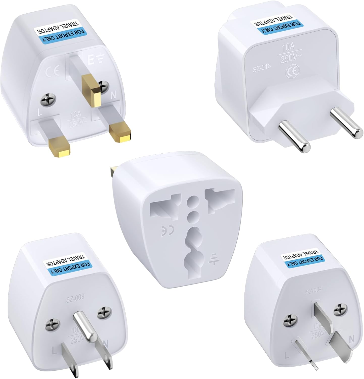 EFISH Europe to US Plug Adapter,Travel Plug Adapter,EU/UK