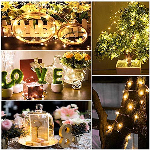 FELISHINE Lichterkette mit 20 LEDs, batteriebetrieben, silberfarbener Kupferdraht, Sternenlichterkette für Heimwerker… – Bild 8