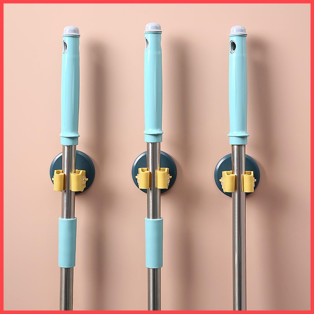 wolpin Mop Holder (Pack of 3 Pcs) Self Adhesive Hooks, Broom Holder Wall Plastic Waterproof Multicolour for Bathroom & Kitchen, Multipurpose (B0CBXR9VF8) Amazon Price History, Amazon Price Tracker