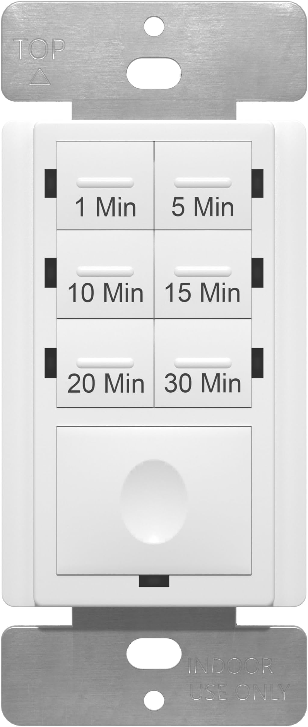 ENERLITES 30-Minute No Neutral Countdown Timer Switch, 1-5-10-15-20-30 Min, for Bathroom Fans, Heaters, Lights, 120VAC 800W, UL Listed, HET06A-J-W, White
