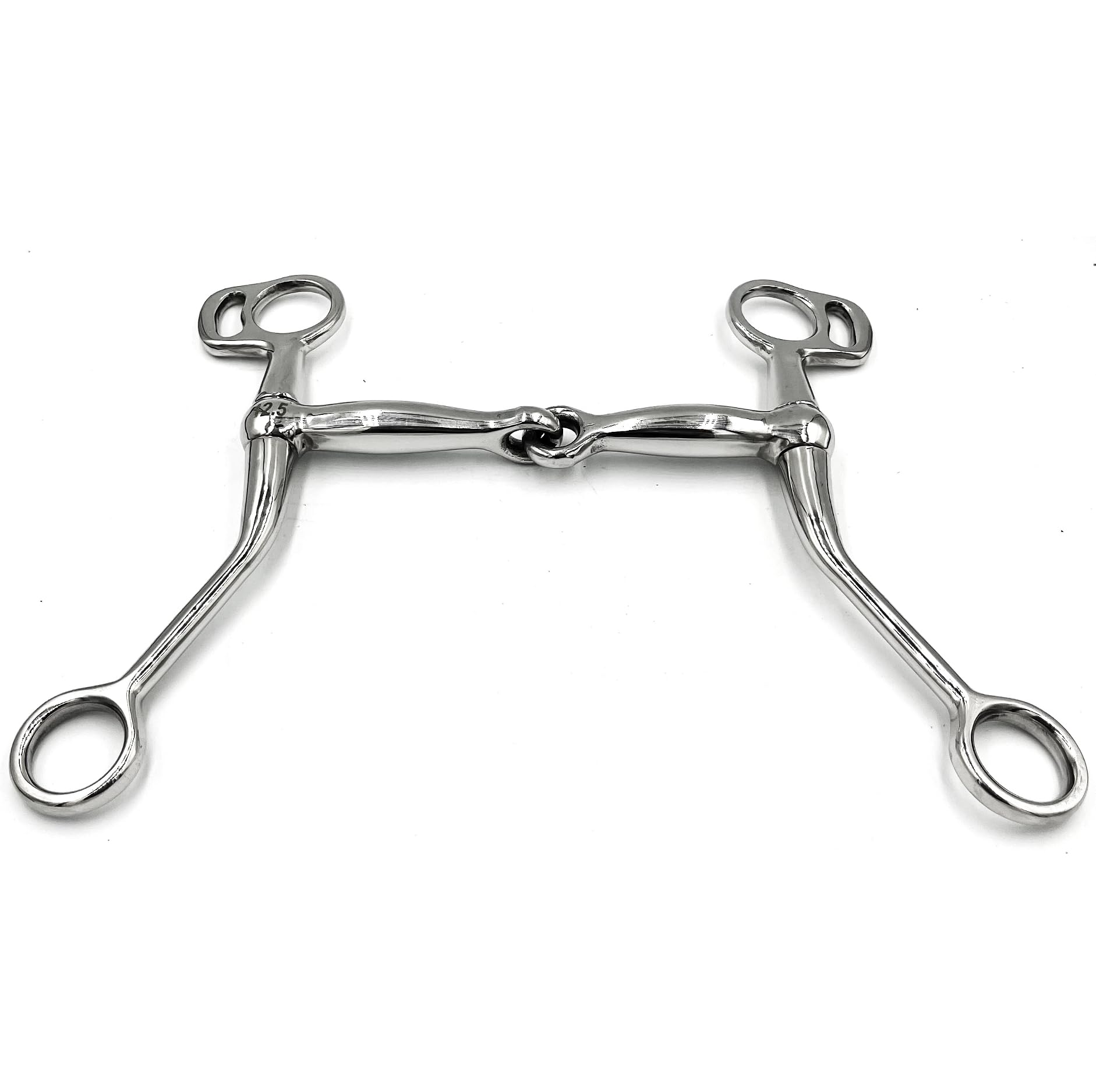 Mors western snaffle entraînement simple 12,5 cm avec shanks acier
