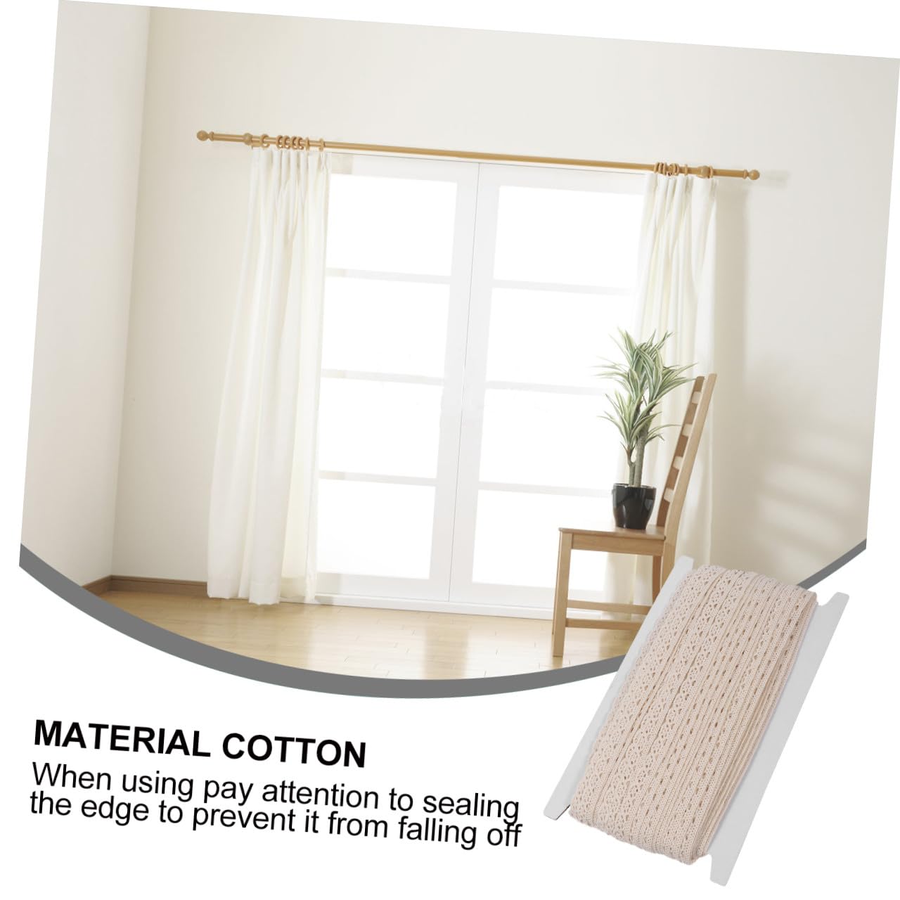 Tofficu 3rollos Cinta De Encaje De Algodón Material Para Manualidades Costura Decoración De Cortinas y Mesas Yardas Para y Eventos Especiales