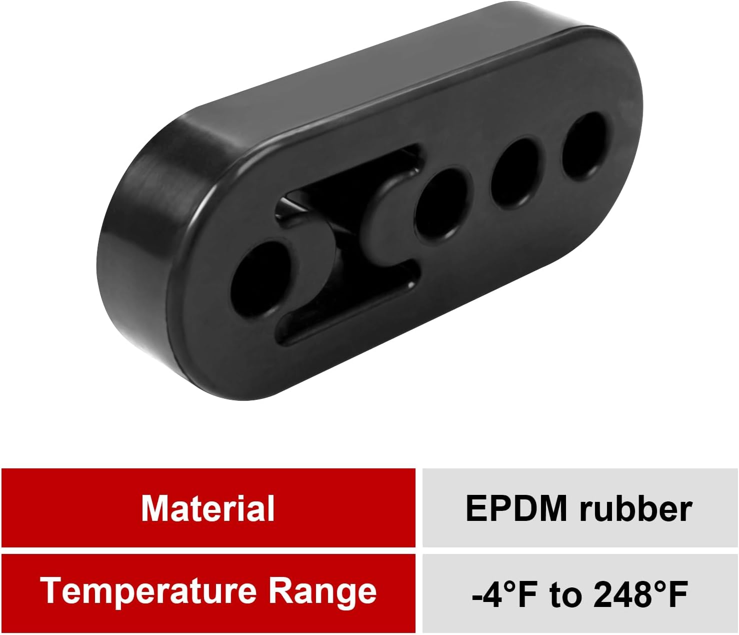 Exhaust Hanger Rubber Adjustable Insulator Bushing Mount 4 Holes, Tail Pipe Muffler Shock Absorber Universal Heavy Duty for most Cars Truck Jeep SUV Upgrade, 4PCS