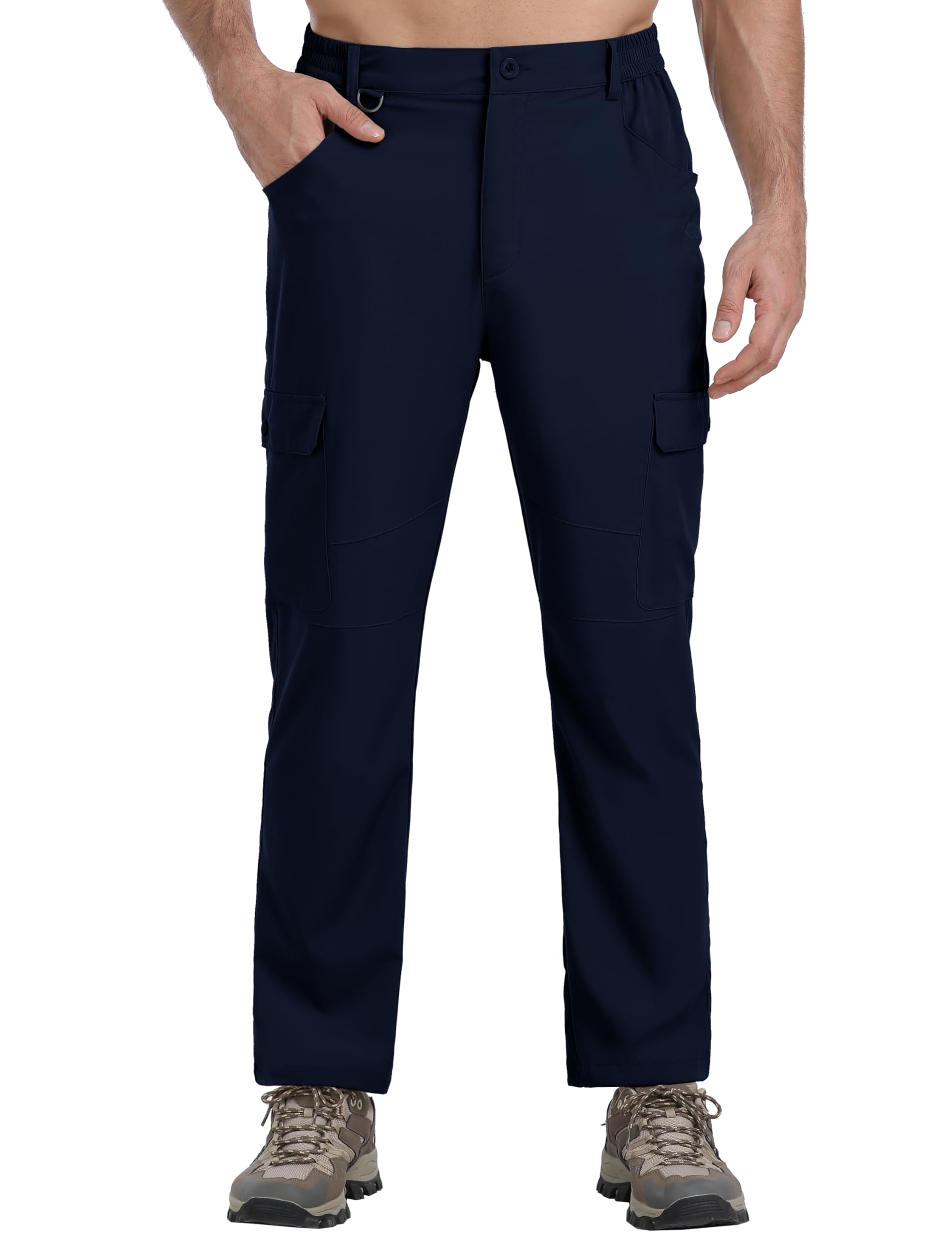 MoFiz Pantalones de senderismo para hombre, ligeros, de secado rápido, transpirables, con 6 bolsillos