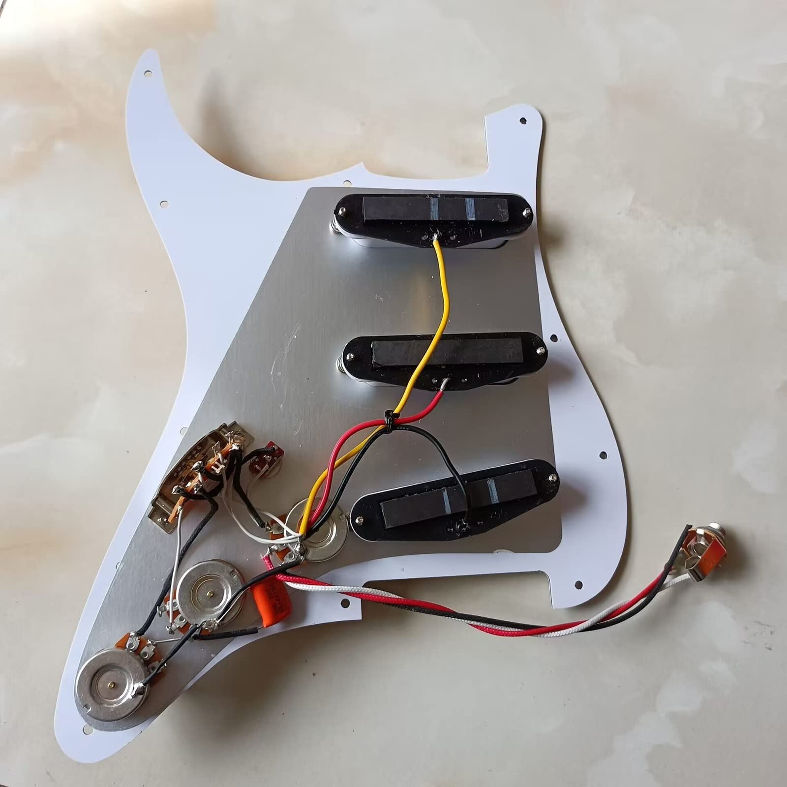 Prewired SSS Maskownica Gitarowa Z Zestawem Przetworników Wielofunkcyjny 7-kierunkowy Przełącznik Push Pull Potencjometr Do For ST Gitary Akcesoria gitarowe