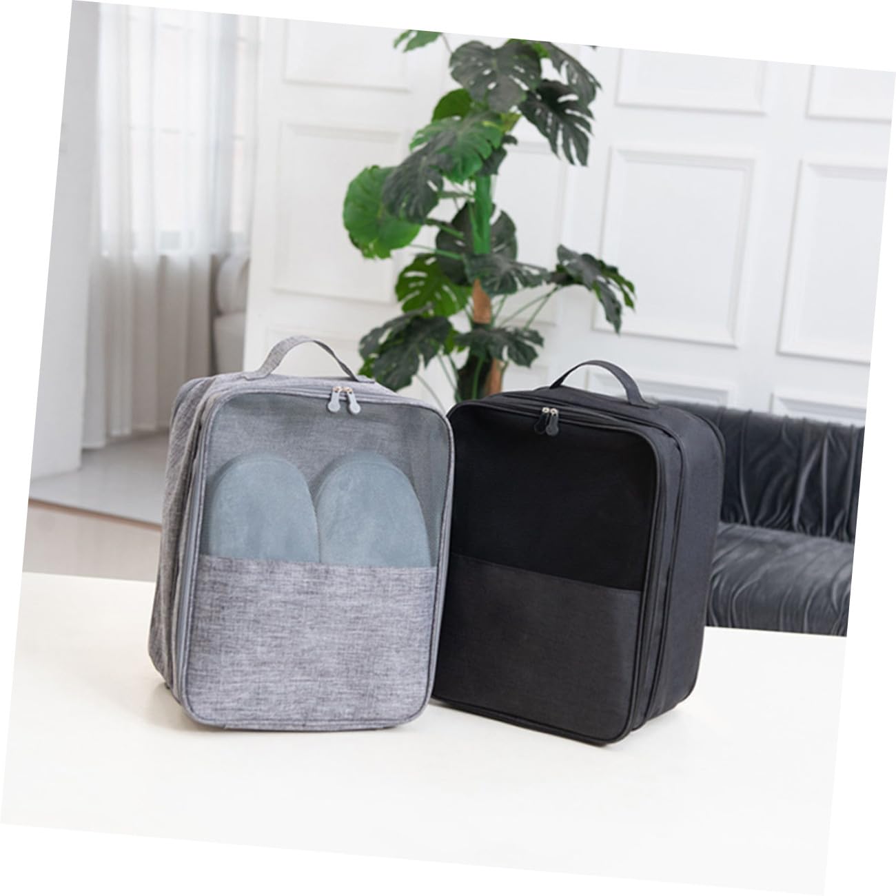 minkissy 2 Stück Großer Schuhbeutel Wasserfester Schuhorganizer aus Oxford Langlebig und Tragbar Multifunktionale Reisetasche für Schuhe Kosmetik und Kleidung für Reisen und Camping