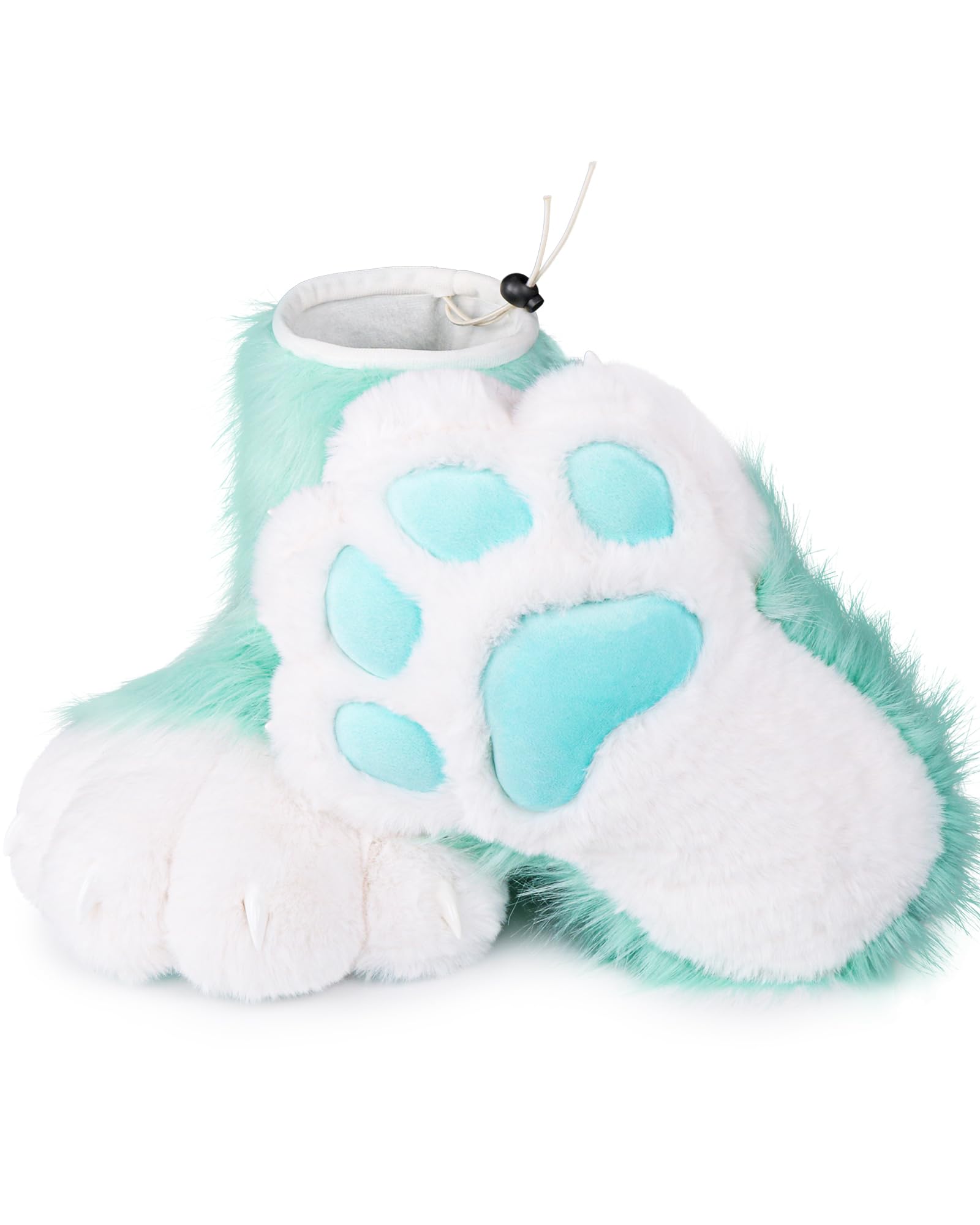 ZFKJERS Cosplay Animal Cat Plastic Claws for Fursuit Feet Paw Shoes Furry Paw Slippers Adults Costume Accessories Set (Green)