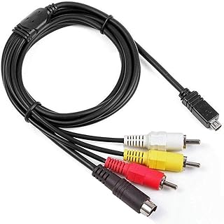 5ft AV A/V Audio Video RCA S-Video Cable Cord for Sony Camcorder Handycam DCR-HC28/e DCR-SX85/v/e/l SX85/b/r and More Models with 10 Pin Output Connector